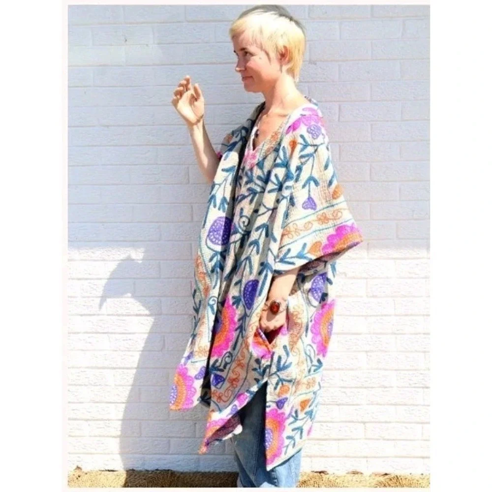 Kantha Bae Suzani Muu OS 0-22 NWT! Colorful Berries Flowers Boho Hippie Floral